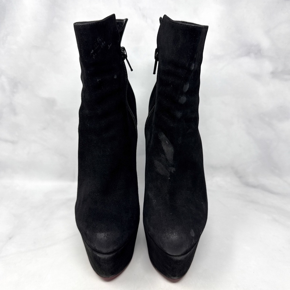 Christian Louboutin Fierce 160 Suede Sky High Platform Ankle Boots Black 36.5 - Picture 3 of 15